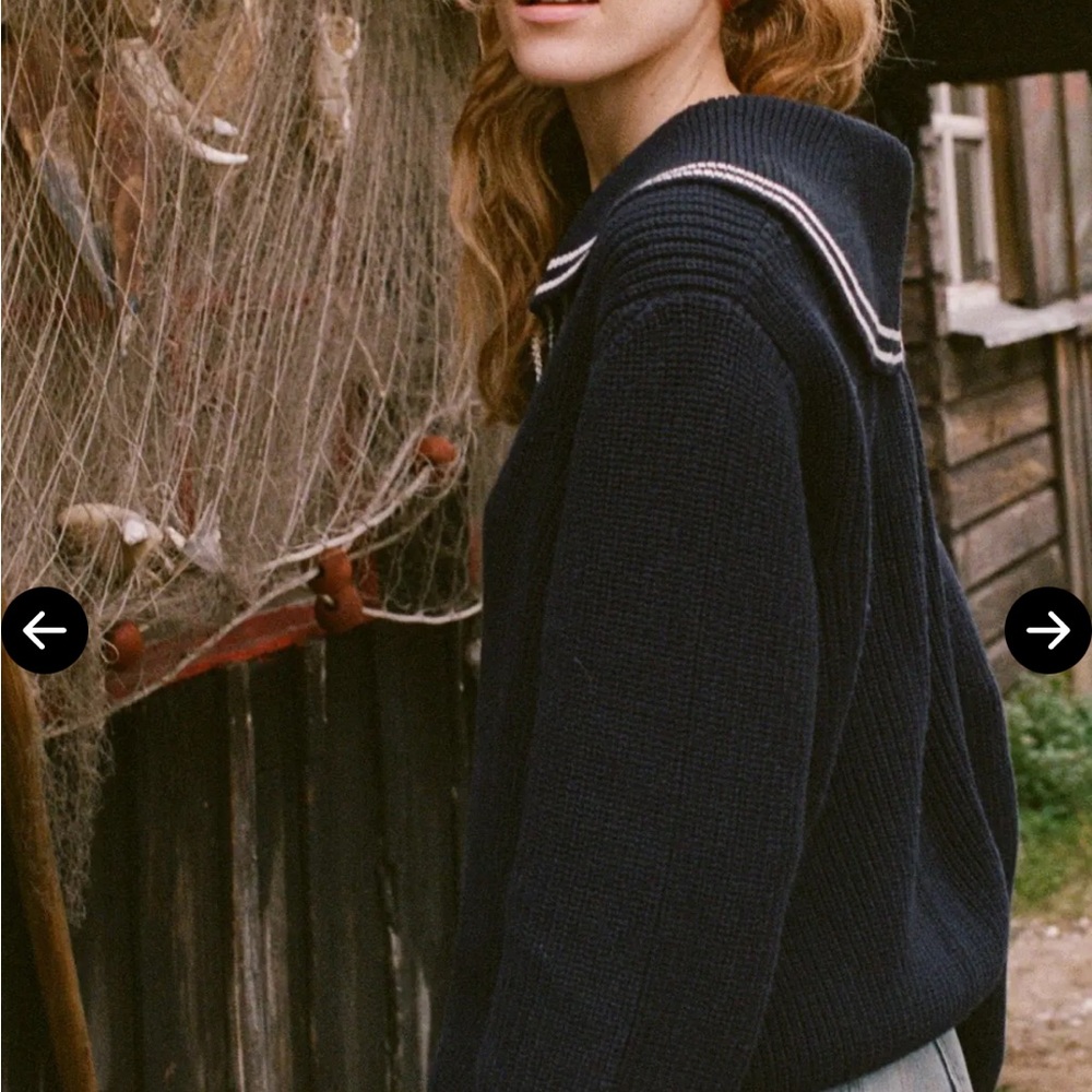 Doen Black Voyage Knit Sweater with White Trim - Picture 6 of 6